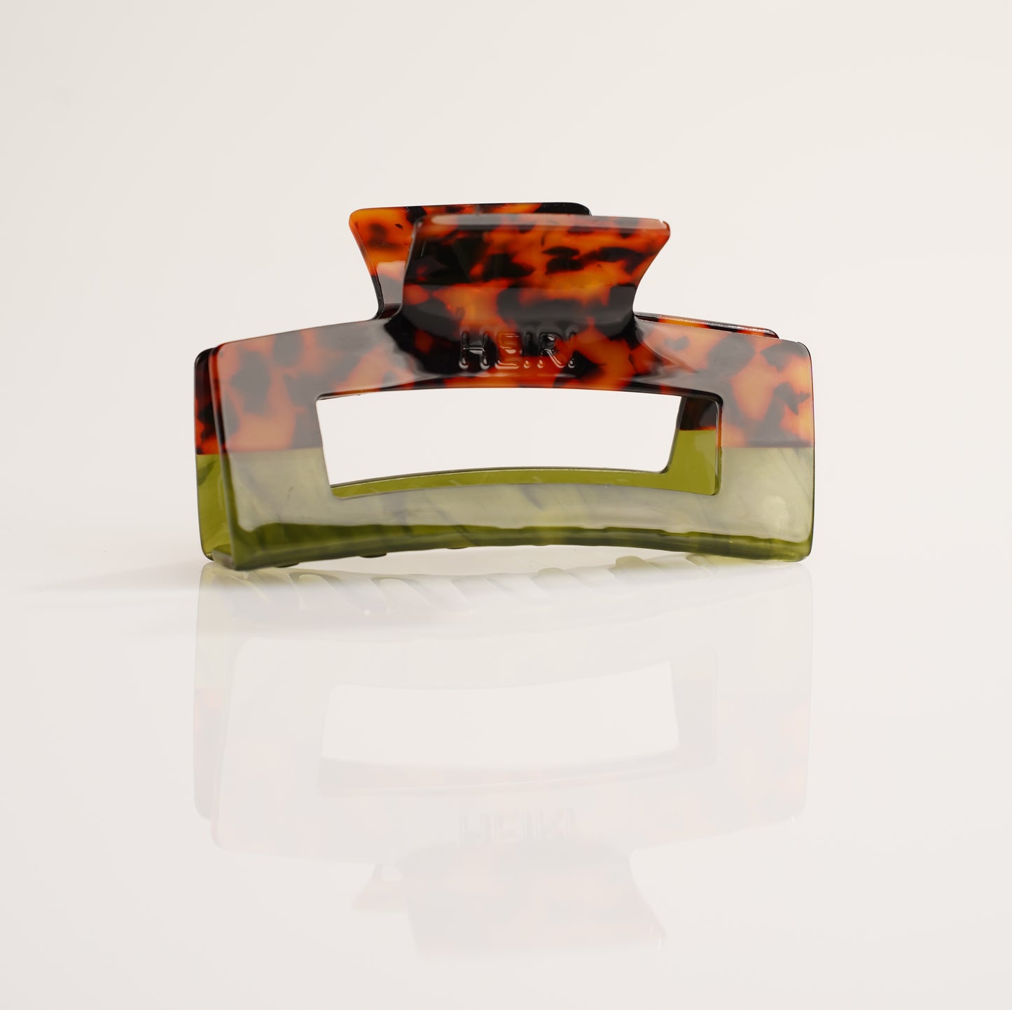 Frame Tortoiseshell Pattern Retro Green Hair Clip L