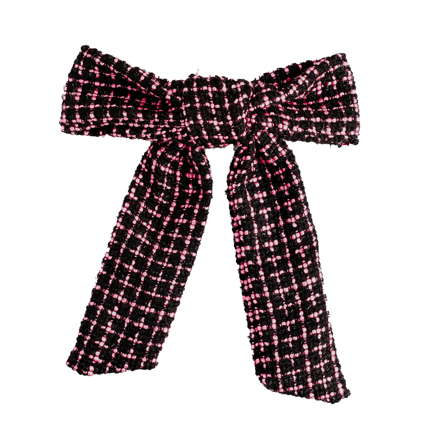 Chunky Pink Black Ribbon Hair Clip