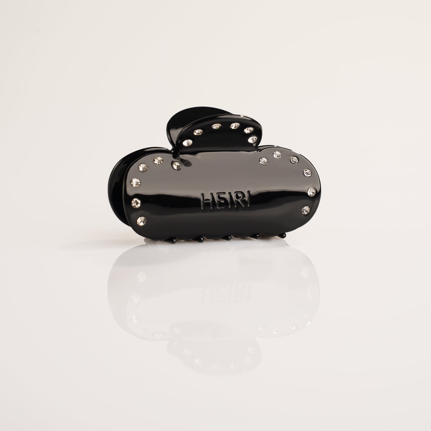 Trifoil Black with Rhinestones Hair Clip