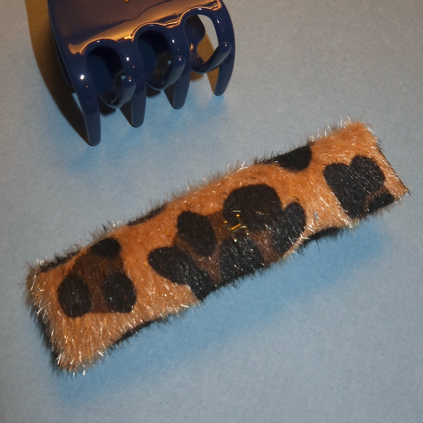 Baguette Leopard Print Hair Clip