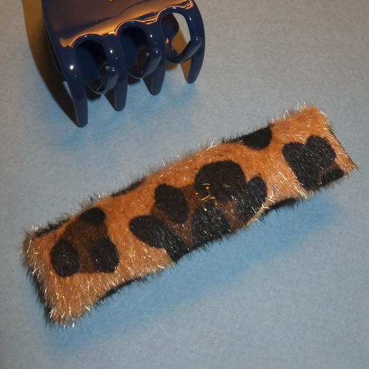 Baguette Leopard Print Hair Clip
