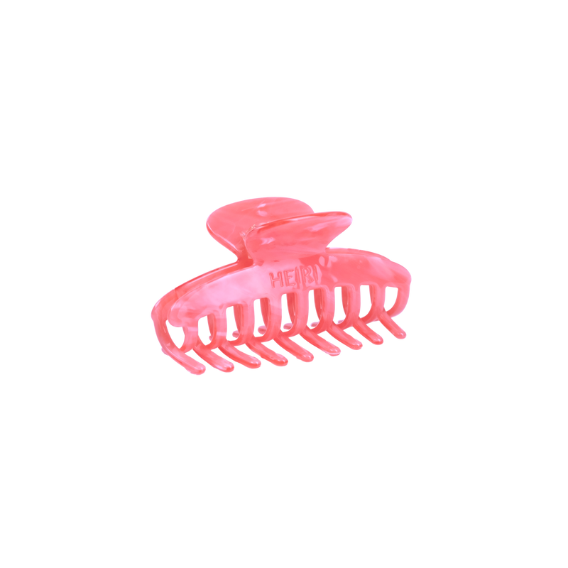Pink Marble Wide Teeth Hair Claw L